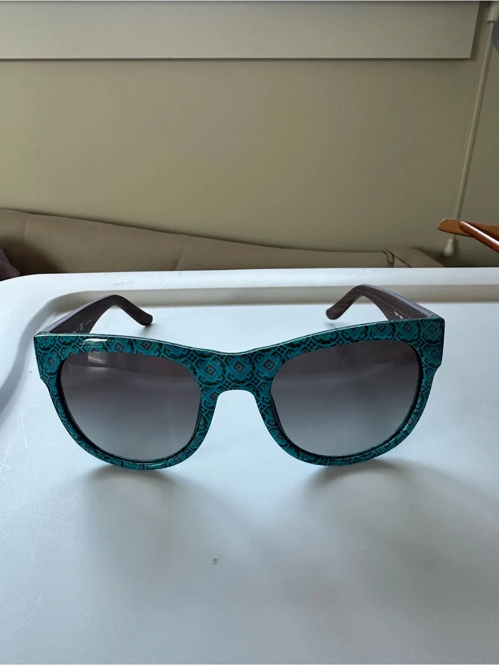 Tory Burch Teal Patterned Sunglasses